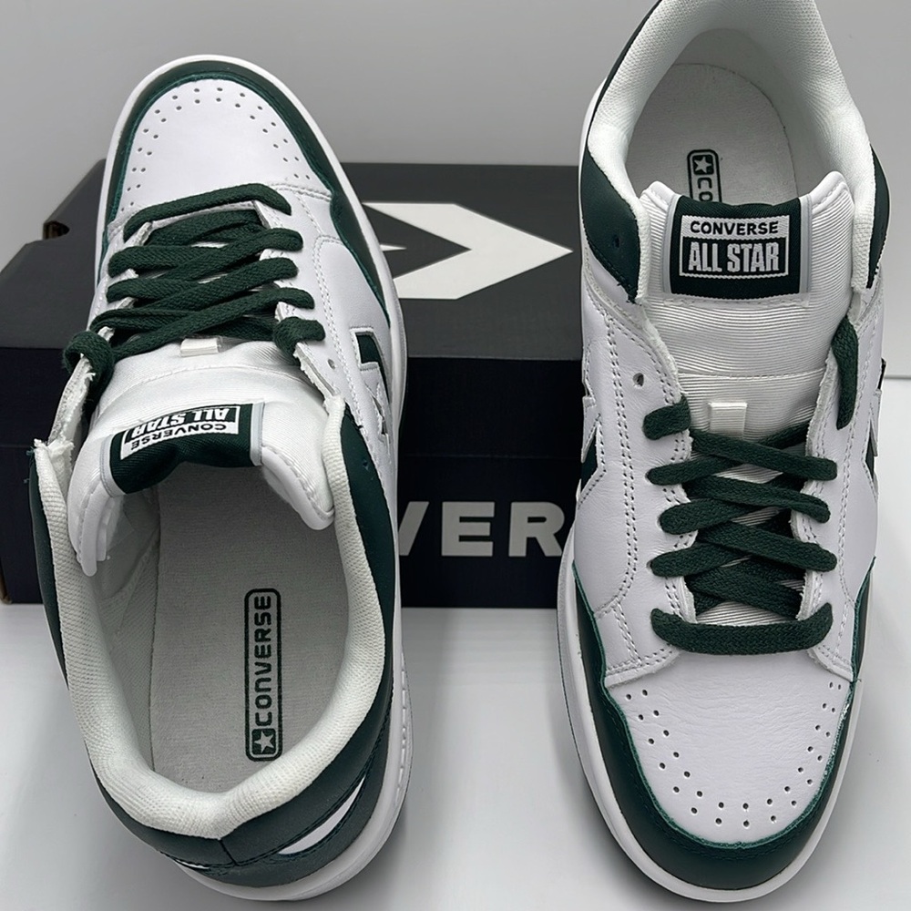 Converse Men’s A12519C WEAPON OX
WHITE/DEEP EMERALD/WHITE Leather sneakers - Picture 12 of 16